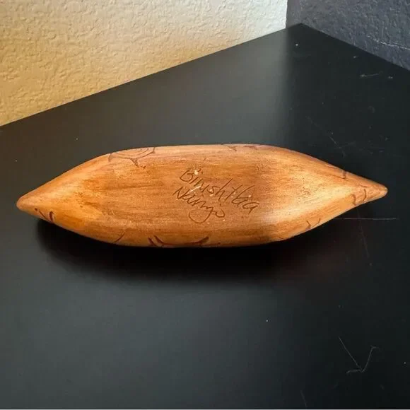 Vintage Ceramic Native American Binishtaa Navajo Canoe Petroglyphs - Picture 4 of 9